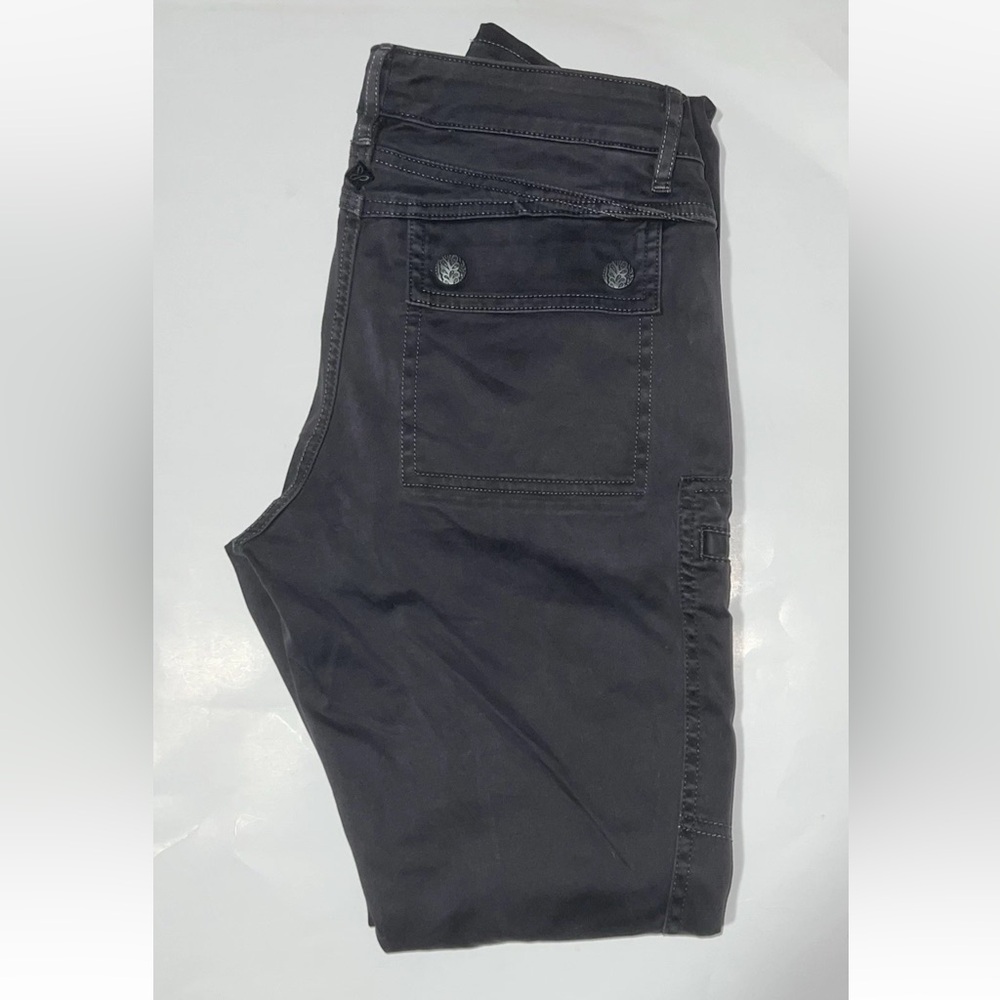 Prana Women's Gray Organic Cotton Straight Skinny Stretch Canvas Pants 28 X 32